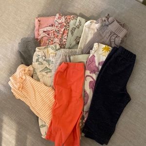 0-3 baby girls pants bundle